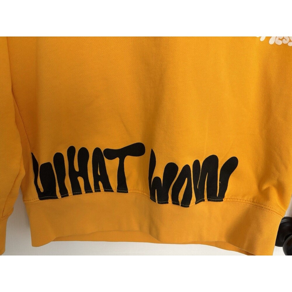 Zara Sweatshirt Studio Mess What Wow Pop Art Evil Eye Men's Small Yellow - Picture 14 of 14